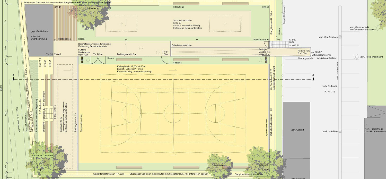 Neubau Sportanlagen Haus Hohenwart SchönauKönigssee Plan 1