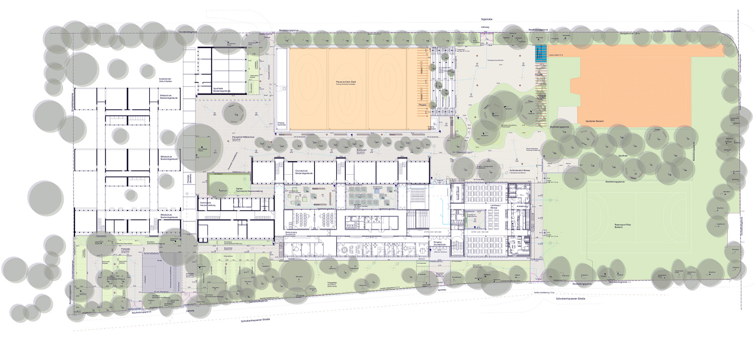 Erweiterung Grund  u. Mittelschule Schrobenhausener Straße 15 München Plan 1