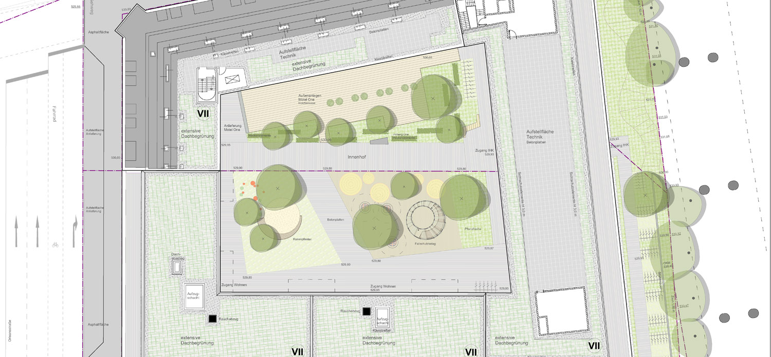 Neubau eines Wohn und Bürogebäudes mit Hotel und Tiefgarage an der Rosenheimer Straße München Plan 1