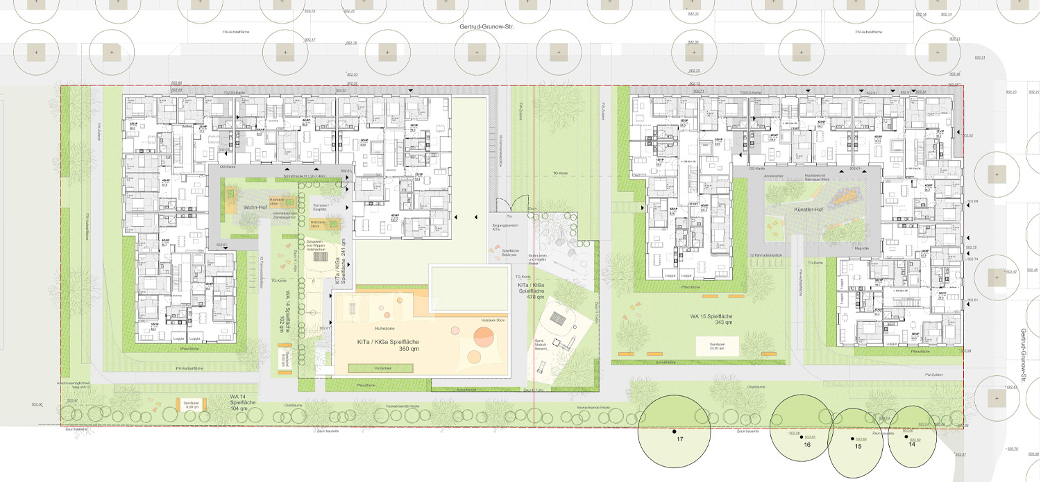 Wohnumfeld KITA Funkkaserne Süd München Plan 2