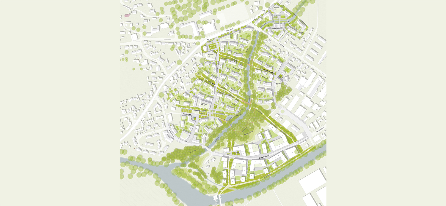 Städtebauliche Entwicklung innerörtlicher Potentialflächen in Hebertshausen 1. Preis Plan 2